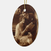 Romantische muziek, liefde en Romance Lovers Keramisch Ornament (Links)