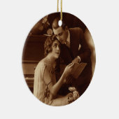 Romantische muziek, liefde en Romance Lovers Keramisch Ornament (Rechts)