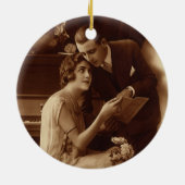 Romantische muziek, liefde en Romance Lovers Keramisch Ornament (Achterkant)