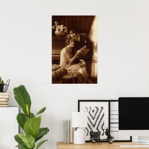 Romantische muziek, liefde en Romance Lovers Poster