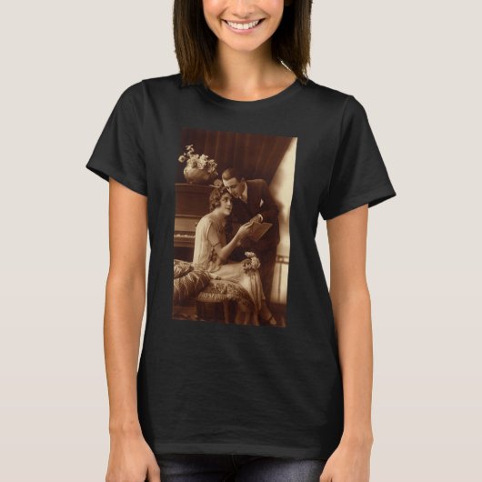 Romantische muziek, liefde en Romance Lovers T-shirt (Voorkant)