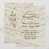 Romantische Muzieknoten Huwrepetitie Kaart (Voorkant / Achterkant)