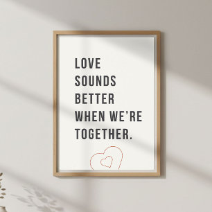 Romantische muziekwandeling. Muurkunst voor koppel Poster