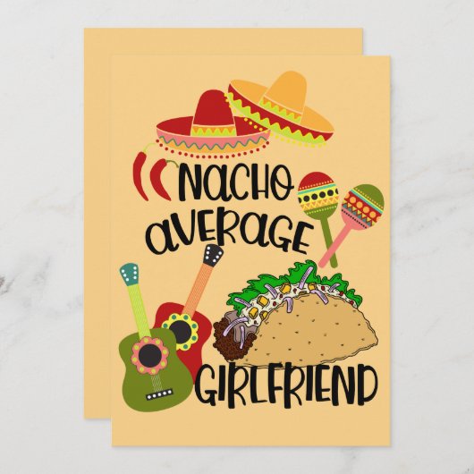 Romantische Nacho Je Gemiddelde Vriendin Kaart (Voorkant / Achterkant)