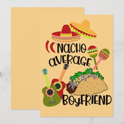 Romantische Nacho Je Gewone Vriendje Kaart (Voorkant / Achterkant)