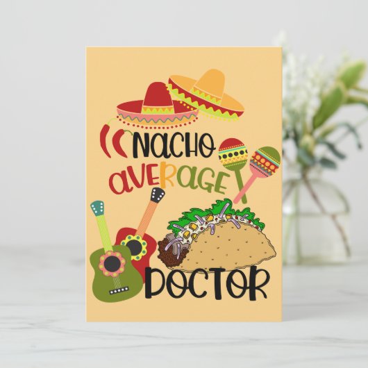 Romantische Nacho Uw Gemiddelde Puns Dokter Grappi Feestdagenkaart (Staand voorkant)