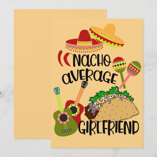 Romantische Nacho Uw gemiddelde Vriendin Kaart (Voorkant / Achterkant)