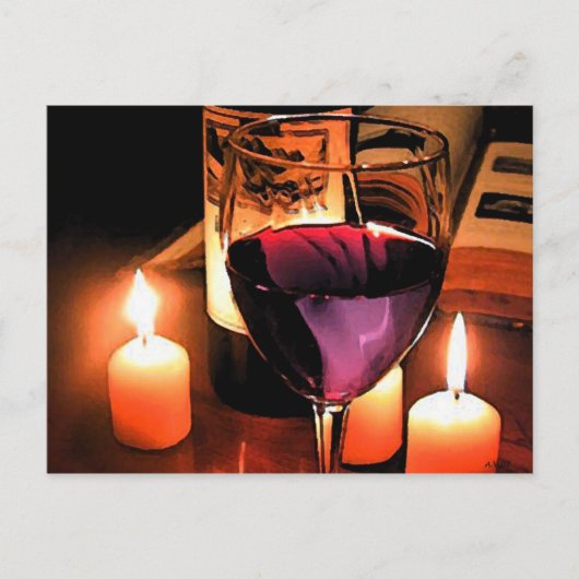 Romantische nacht briefkaart (Voorkant)