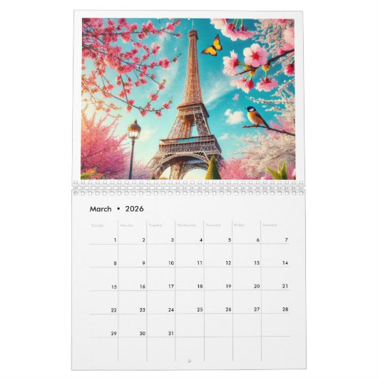 Romantische nacht in Parijs - 2025 Kalender (Mar 2026)