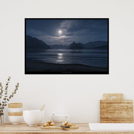 romantische nacht poster (Keuken)