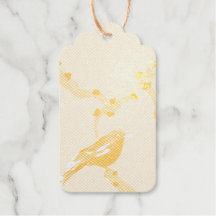 Romantische Nachtegaal Goud Folie Cadeau Label