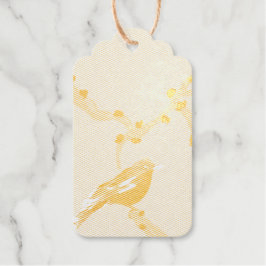 Romantische Nachtegaal Goud Folie Cadeau Label