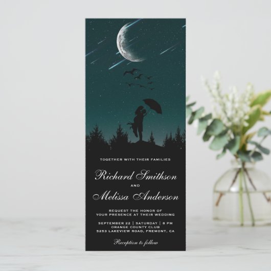 Romantische Nachtelijke Lucht, Maan & Vallende Ste Kaart (Staand voorkant)