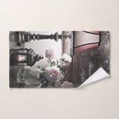 Romantische Nachten w / Pioenenbloemen & Kaars Bad Handdoek (Handdoek)