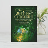 Romantische nachtlampjes mason jar bruiloft uitnod kaart (Staand voorkant)