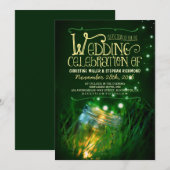 Romantische nachtlampjes mason jar bruiloft uitnod kaart (Voorkant / Achterkant)