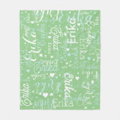 Romantische namen en Schattigee harten herhaald op Fleece Deken (Voorkant)