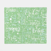 Romantische namen en Schattigee harten herhaald op Fleece Deken (Voorkant (Horizontaal))