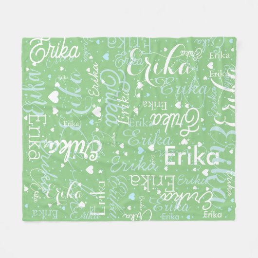 Romantische namen en Schattigee harten herhaald op Fleece Deken (Voorkant (Horizontaal))