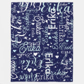 Romantische namen en Schattigee harten herhaald op Fleece Deken (Voorkant)