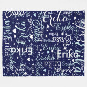 Romantische namen en Schattigee harten herhaald op Fleece Deken (Voorkant (Horizontaal))