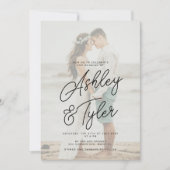 Romantische namen script overlay foto bruiloft kaart (Voorkant)