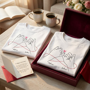 Romantische Namenlijst Matching Koppel Jubileum Wa T-shirt