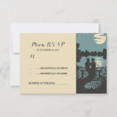 Romantische natuur en strijklichten bruiloft RSVP (Voorkant)