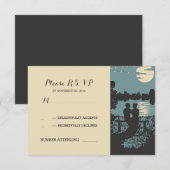 Romantische natuur en strijklichten bruiloft RSVP (Voorkant / Achterkant)