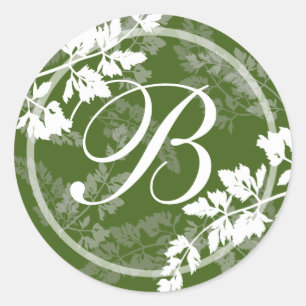 Romantische Natuur/ Monogram Ronde Sticker