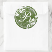 Romantische Natuur/ Monogram Ronde Sticker (Tas)
