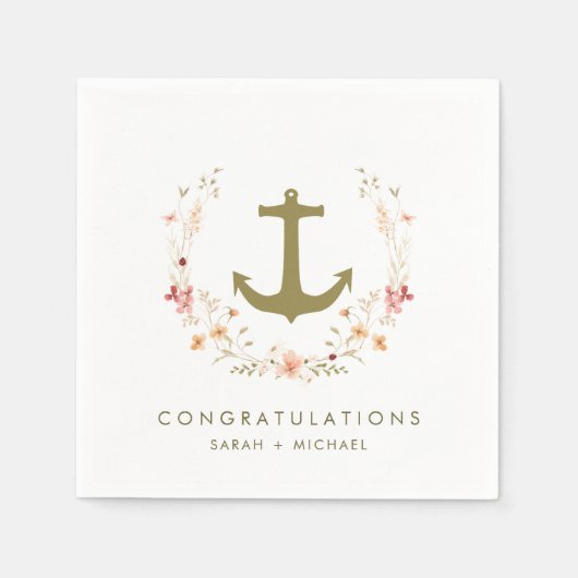 Romantische Nautical Engagement Party servetten (Voorkant)