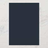 Romantische Navy Blau Blush Roze Bloemen Menu (Achterkant)