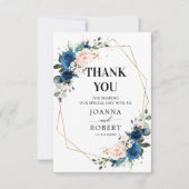 Romantische Navy Blauwe Blosemtint Roos Bloemige G Bedankkaart (Voorkant)