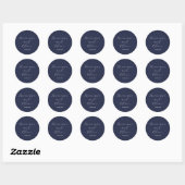 Romantische Navy Blauwe Envelopezegels Ronde Sticker (Vel)