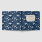 Romantische Navy Bloemige Elegantie Gastenboek (Volledig)