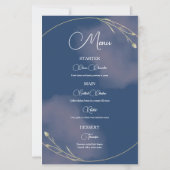 Romantische Navy Blue & Blush Pink Wedding Menu (Achterkant)