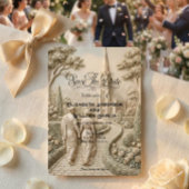 Romantische Neoklassieke Kathedraaltuin Landschap Save The Date