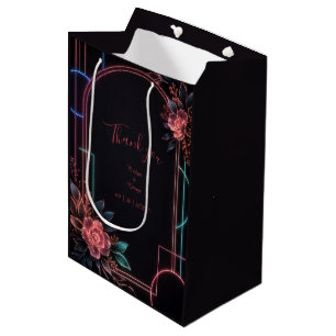 Romantische Neon Bloemige Trouwboog Gloed Medium Cadeauzakje