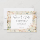 Romantische Neutrale  Hortensia's Trouwen Save The Date (Voorkant)