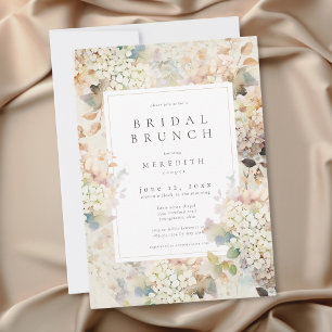 Romantische Neutrale Vintage Hortensia Bruidsbrunc Kaart