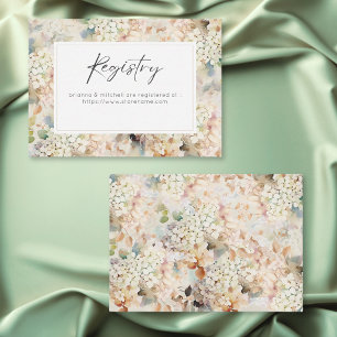 Romantische Neutrale Vintage Hydrangea Bruiloft Re Informatiekaartje