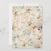 Romantische Neutrale Vintage Hydrangea Bruiloftsbo Kaart (Achterkant)