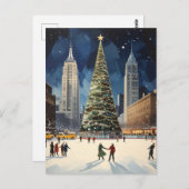 Romantische New York Winter Schaatsen Reizen Briefkaart (Voorkant / Achterkant)