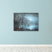 ROMANTISCHE NOCTURNE LANDSCHAP IN BLAUW CANVAS AFDRUK (Insitu (Houten vloer))