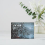 ROMANTISCHE NOCTURNE LANDSCHAP IN BLAUW parelpapie Visitekaartje (Staand voorkant)