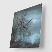 ROMANTISCHE NOCTURNE LANDSCHAP IN BLAUW VIERKANTE KLOK (Hoek)