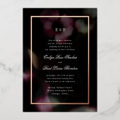 Romantische Noir Folie Frame Trouwkaart Uitnodiging (Voorkant)