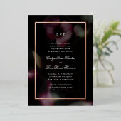 Romantische Noir Folie Frame Trouwkaart Uitnodiging (Staand Voorkant)