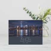 Romantische NYC Silhouette Bruiloft Bedankt (Staand voorkant)